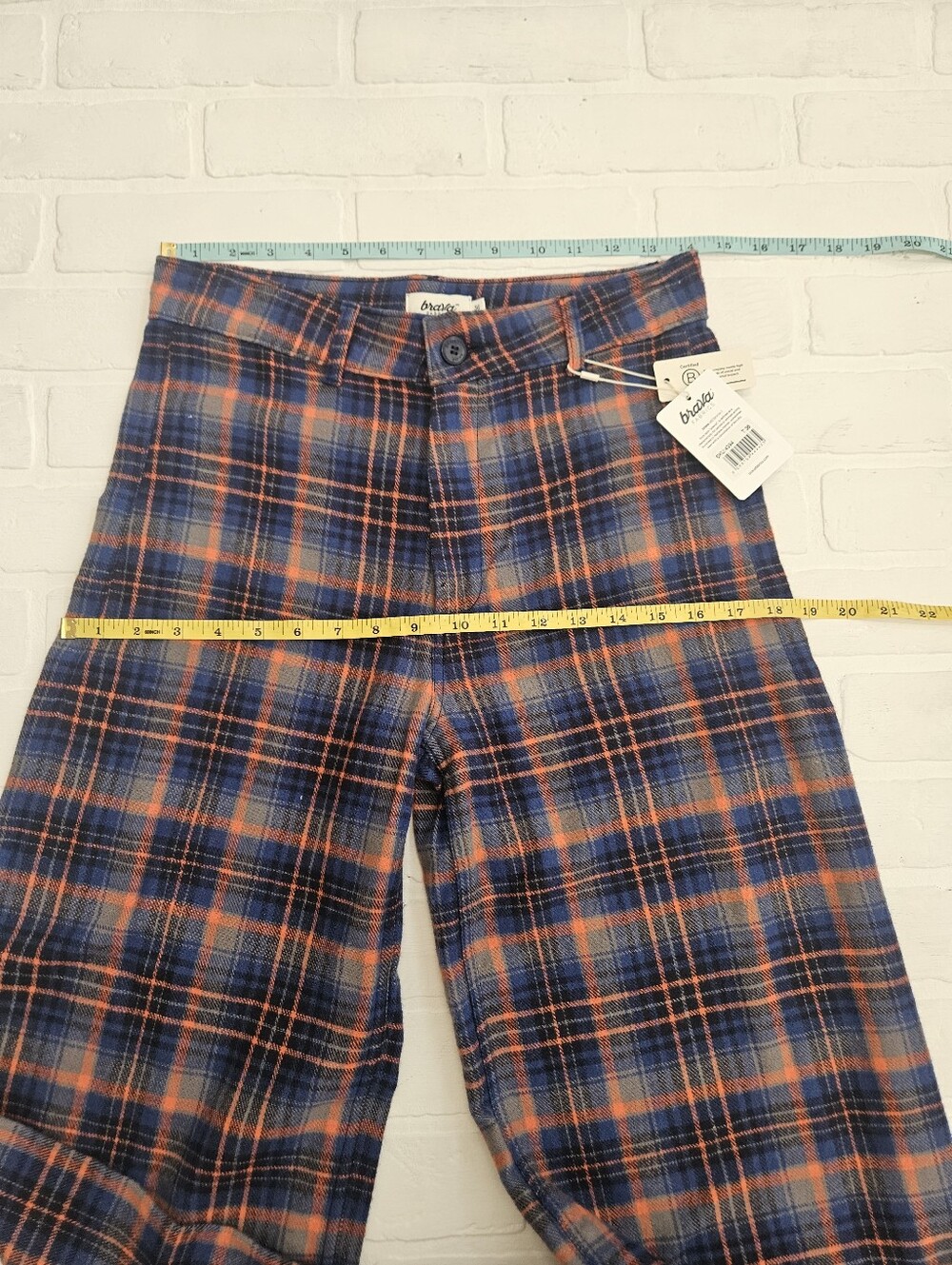 100% Organic Cotton Plaid Trousers - Picture 6 of 10